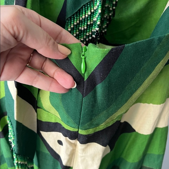 FARM RIO beaded TOUCAN TREE GREEN DRESS XL - Picture 7 of 13
